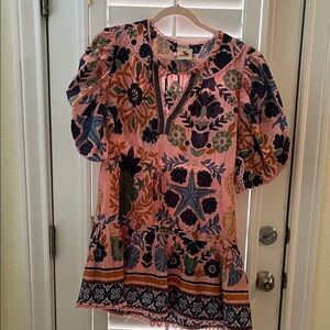 FARM Rio Multicolor Floral Puff Sleeve Dress